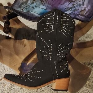 Black Studded Western Boots